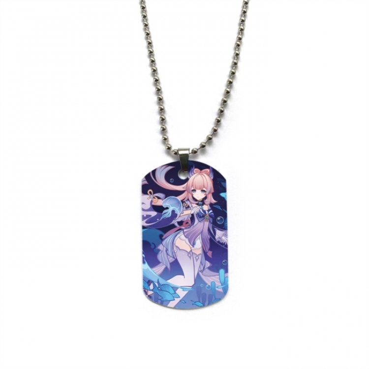 Genshin Impact Anime double-sided full color printed military brand necklace price for 5 pcs