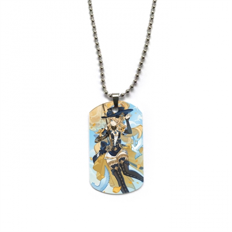 Genshin Impact Anime double-sided full color printed military brand necklace price for 5 pcs
