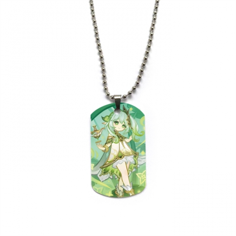 Genshin Impact Anime double-sided full color printed military brand necklace price for 5 pcs