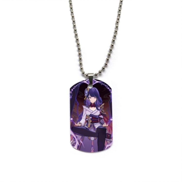 Genshin Impact Anime double-sided full color printed military brand necklace price for 5 pcs