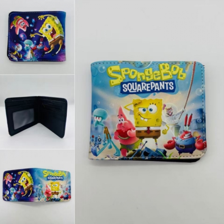 SpongeBob Full color Two fold short card case wallet 11X9.5CM  