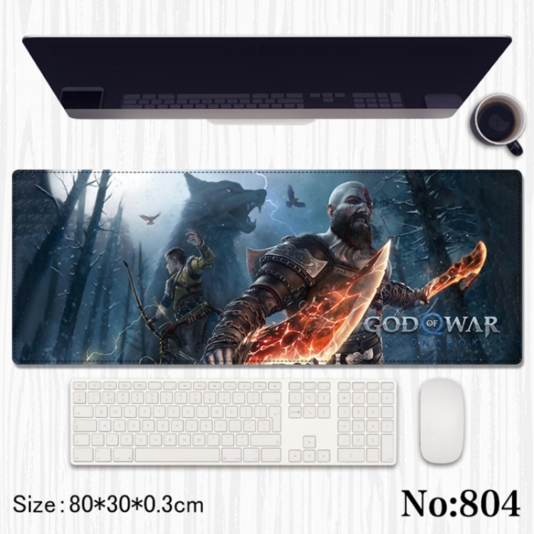 God of War Anime peripheral computer mouse pad office desk pad multifunctional pad 80X30X0.3cm