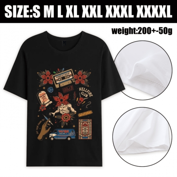 Stranger Things Anime printed pure cotton short sleeved T-shirt from S to 4XL