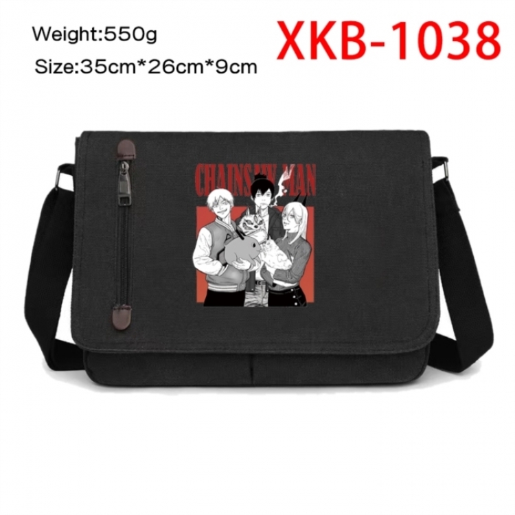 Chainsaw Man Anime Retro Canvas Shoulder Bag Crossbody Bag Mailman Bag 35x26x9cm
