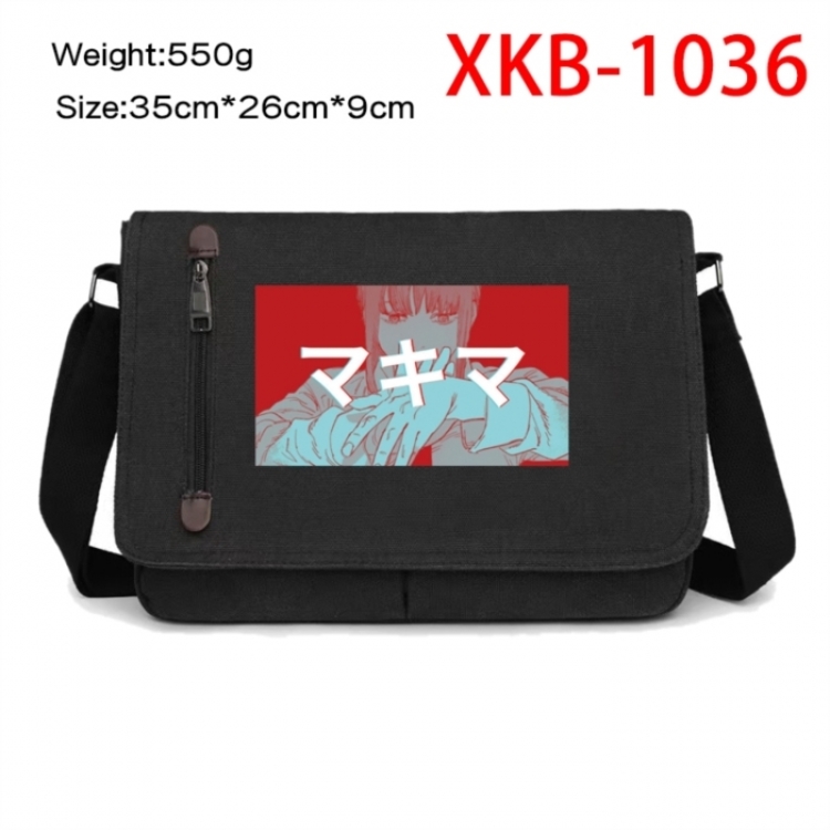 Chainsaw Man Anime Retro Canvas Shoulder Bag Crossbody Bag Mailman Bag 35x26x9cm