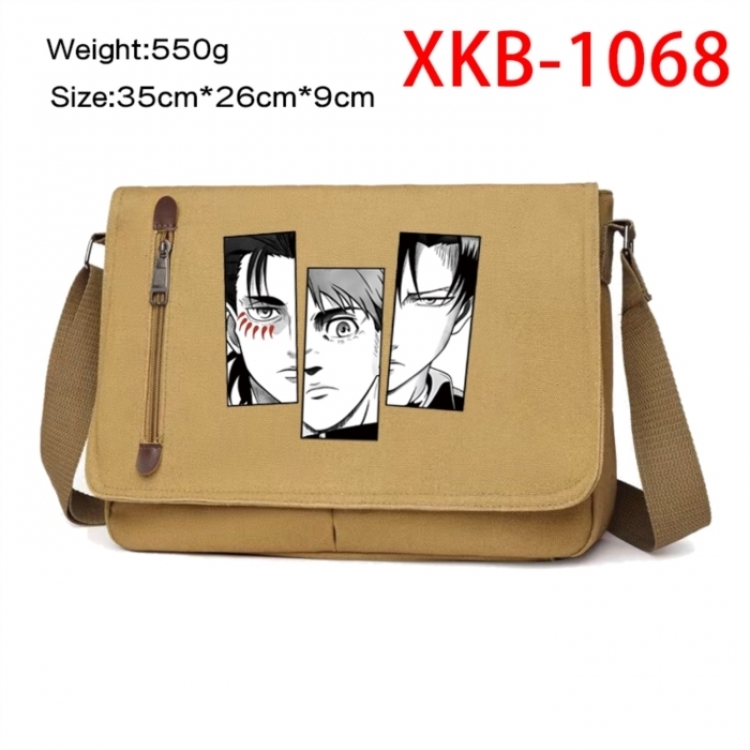 Shingeki no Kyojin Anime Retro Canvas Shoulder Bag Crossbody Bag Mailman Bag 35x26x9cm