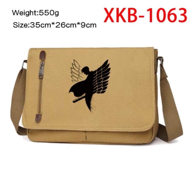 Shingeki no Kyojin Anime Retro Canvas Shoulder Bag Crossbody Bag Mailman Bag 35x26x9cm