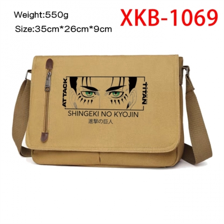 Shingeki no Kyojin Anime Retro Canvas Shoulder Bag Crossbody Bag Mailman Bag 35x26x9cm