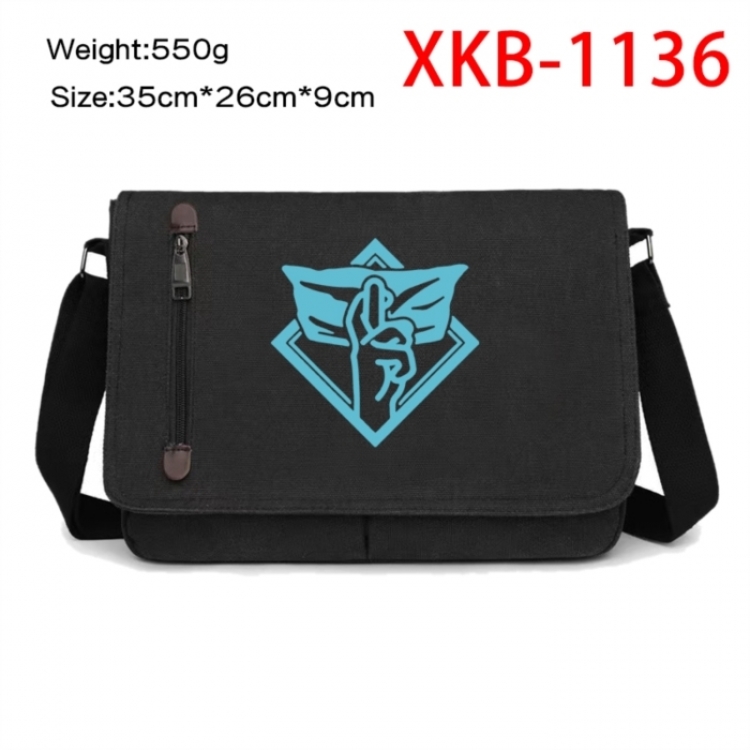 Jujutsu Kaisen Anime Retro Canvas Shoulder Bag Crossbody Bag Mailman Bag 35x26x9cm