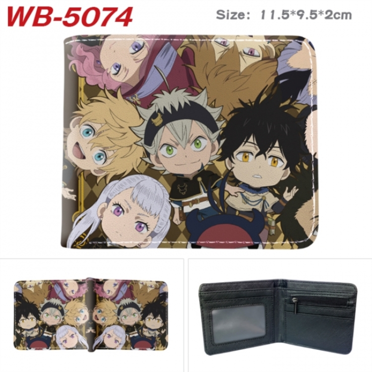Black Clover Animation color PU leather half fold wallet 11.5X9X2CM