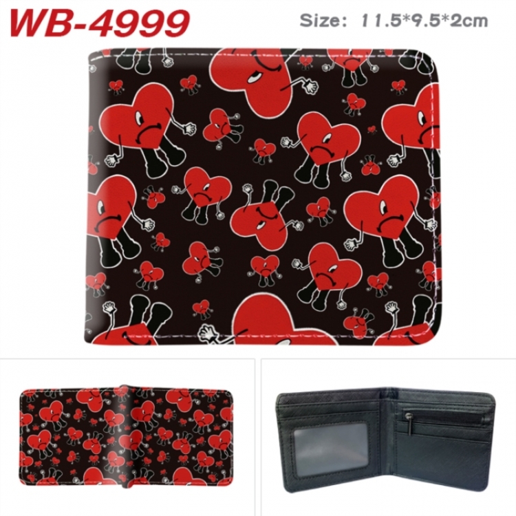 Bad Bunny Animation color PU leather half fold wallet 11.5X9X2CM