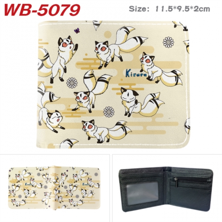 Inuyasha Animation color PU leather half fold wallet 11.5X9X2CM