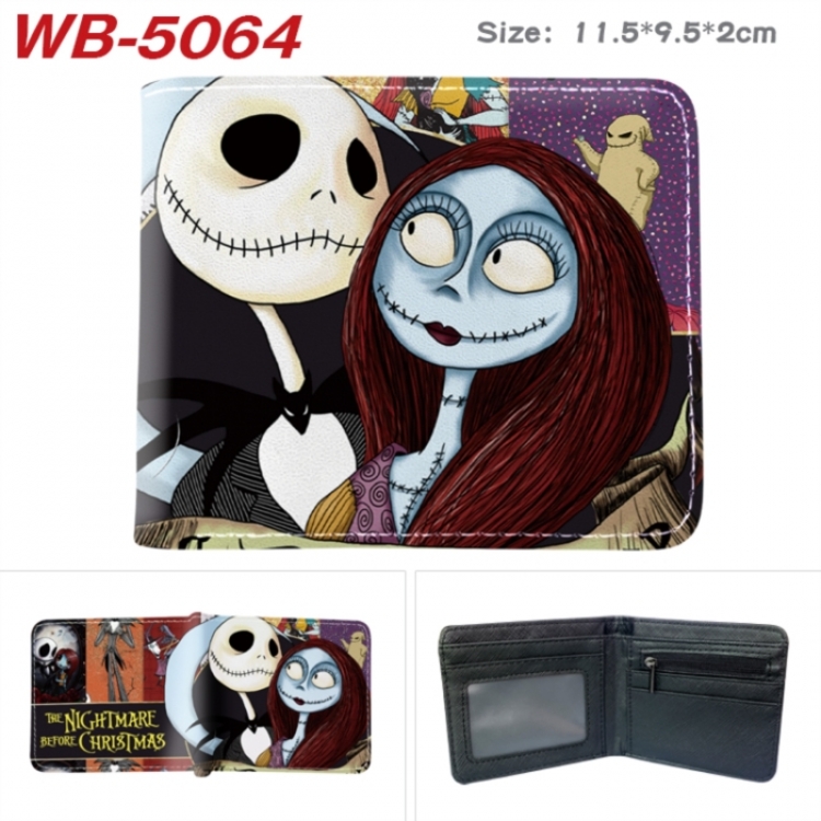 The Nightmare Before Christmas Animation color PU leather half fold wallet 11.5X9X2CM