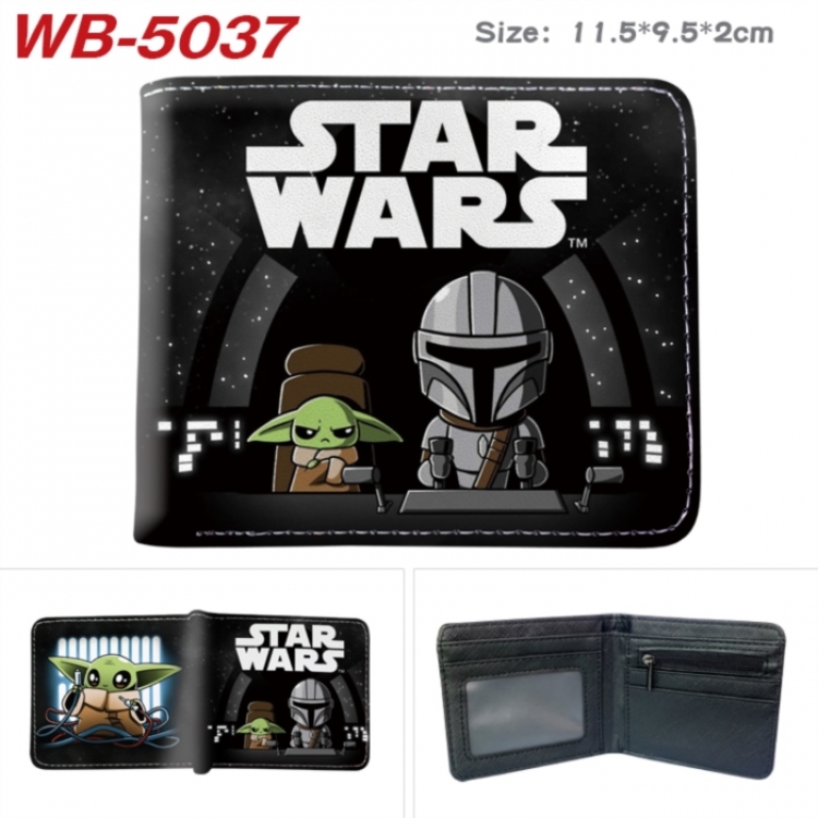 Star Wars Animation color PU leather half fold wallet 11.5X9X2CM