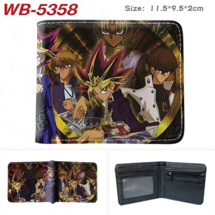 Yugioh Animation color PU leather half fold wallet 11.5X9X2CM