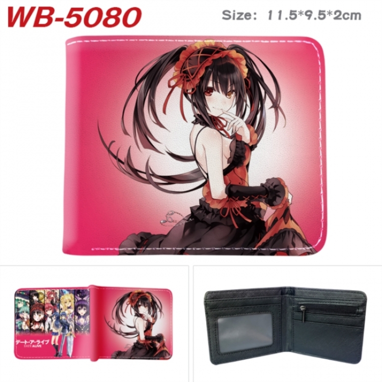 Date-A-Live Animation color PU leather half fold wallet 11.5X9X2CM