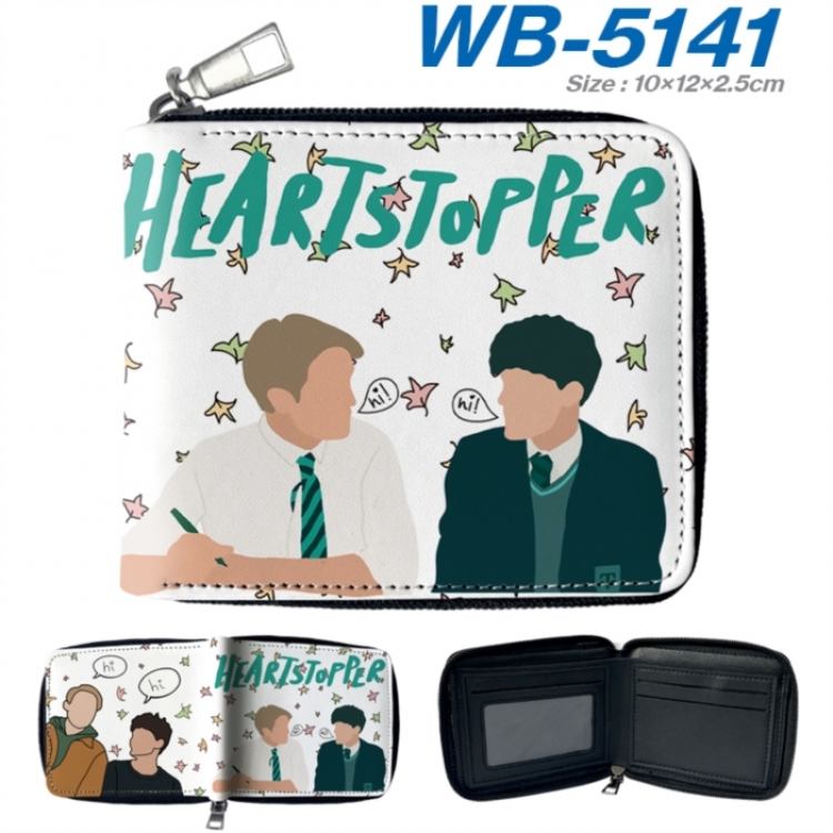 HEARTSTOPPER Anime color short full zip folding wallet 10x12x2.5cm