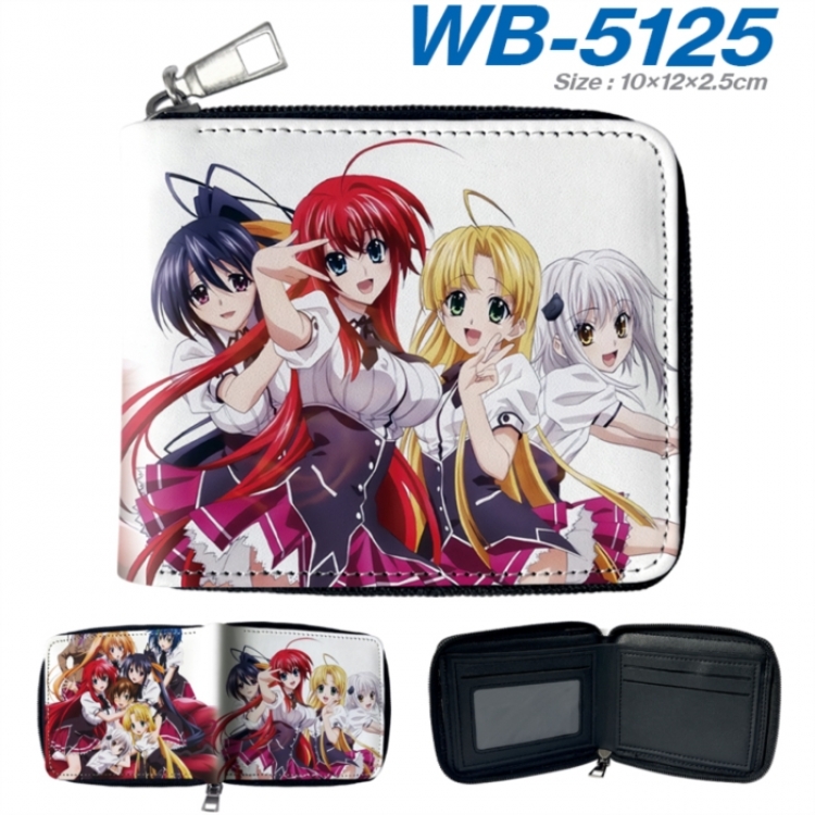 High School D×D Anime color short full zip folding wallet 10x12x2.5cm