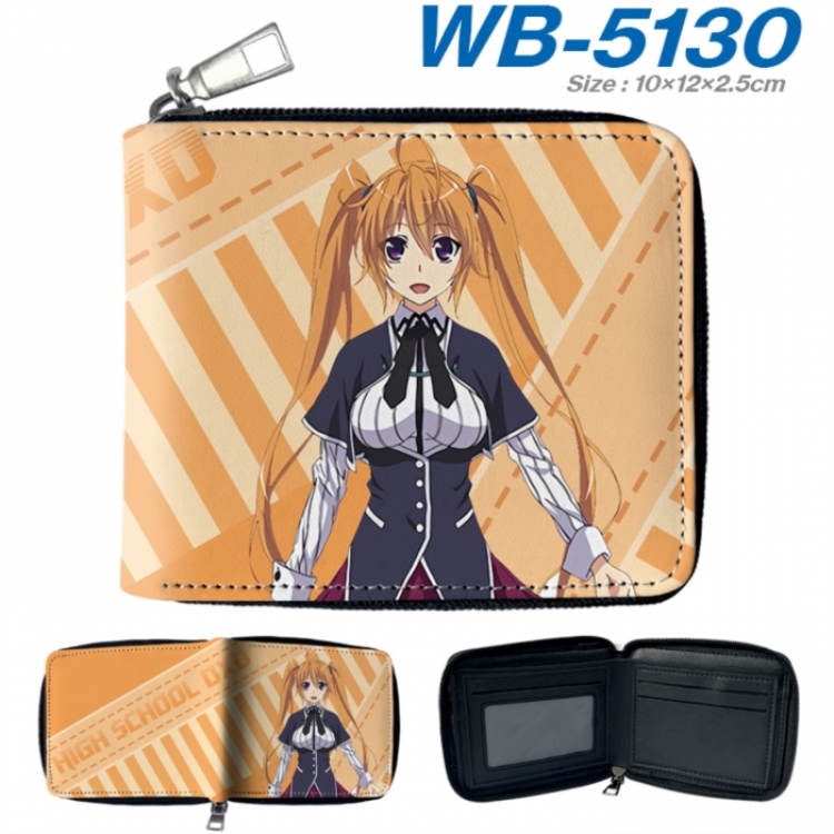 High School D×D Anime color short full zip folding wallet 10x12x2.5cm