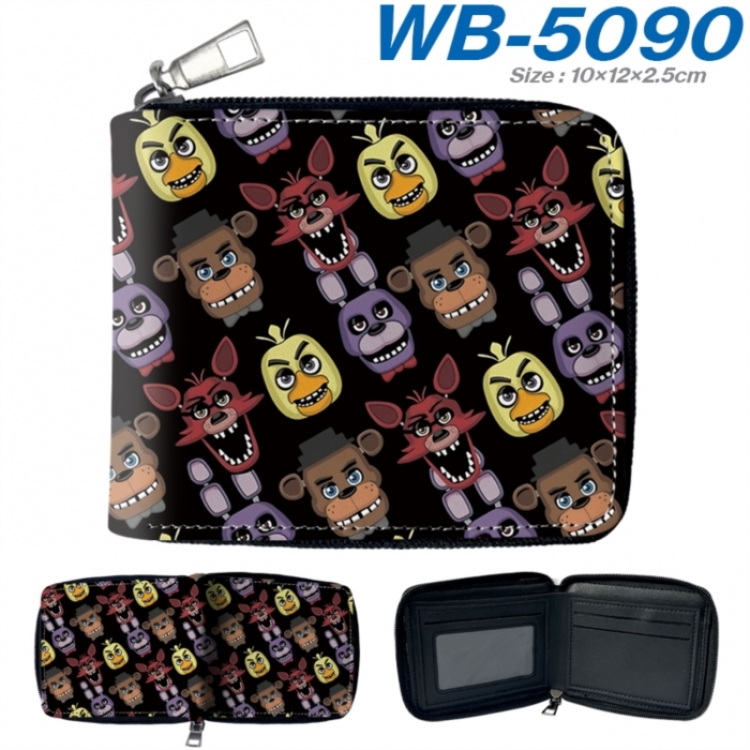 Five Nights at Freddys Anime color short full zip folding wallet 10x12x2.5cm