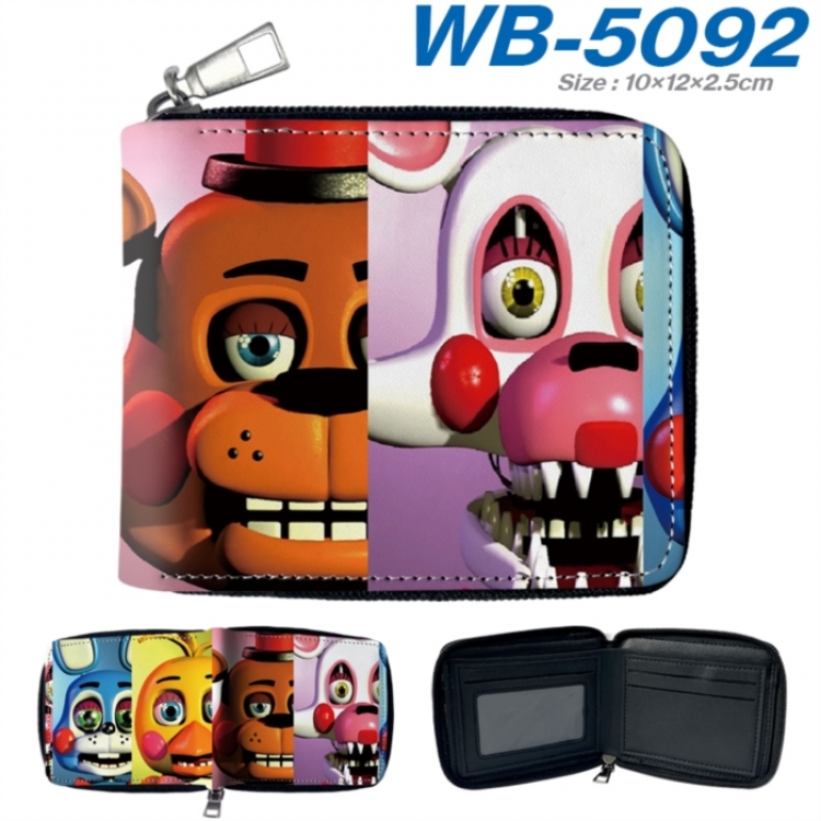 Five Nights at Freddys Anime color short full zip folding wallet 10x12x2.5cm