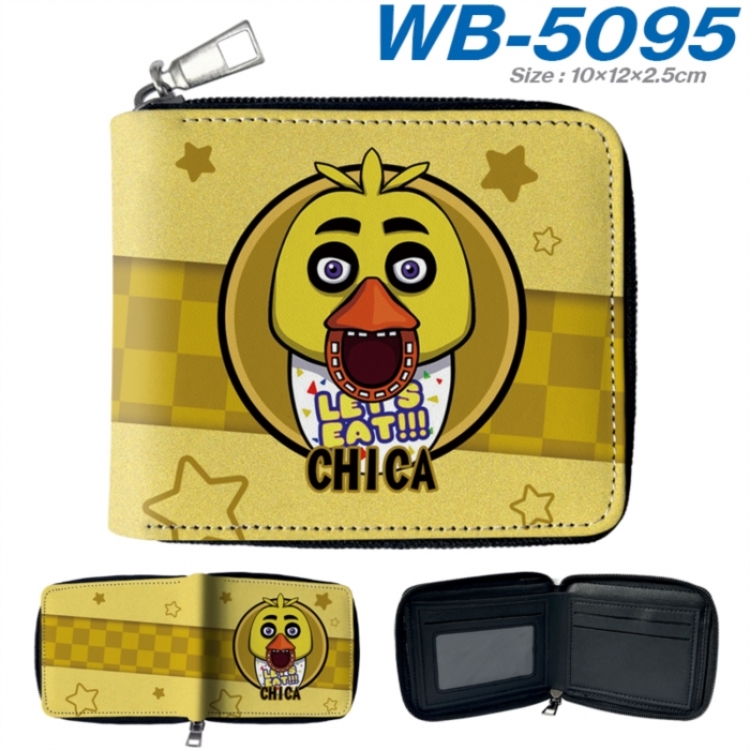 Five Nights at Freddys Anime color short full zip folding wallet 10x12x2.5cm