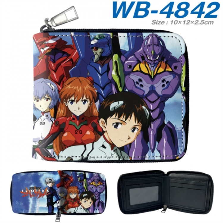EVA Anime color short full zip folding wallet 10x12x2.5cm
