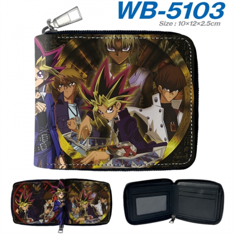 Yugioh Anime color short full zip folding wallet 10x12x2.5cm