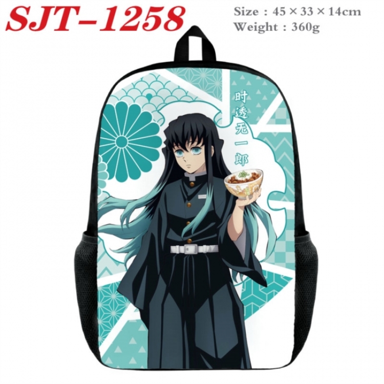 Demon Slayer Kimets Anime nylon canvas backpack student backpack 45x33x14cm