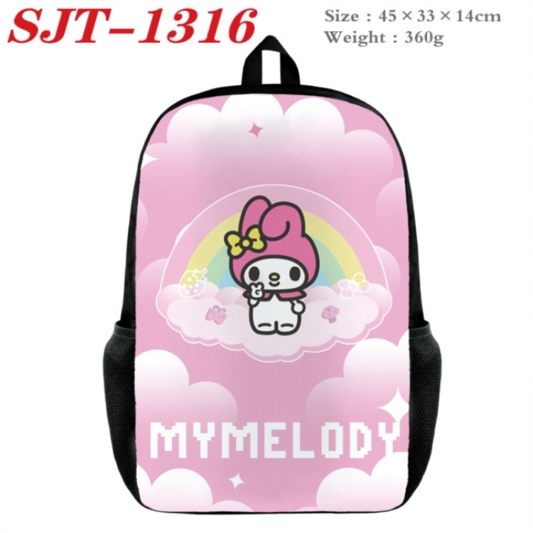 Sanrio Anime nylon canvas backpack student backpack 45x33x14cm