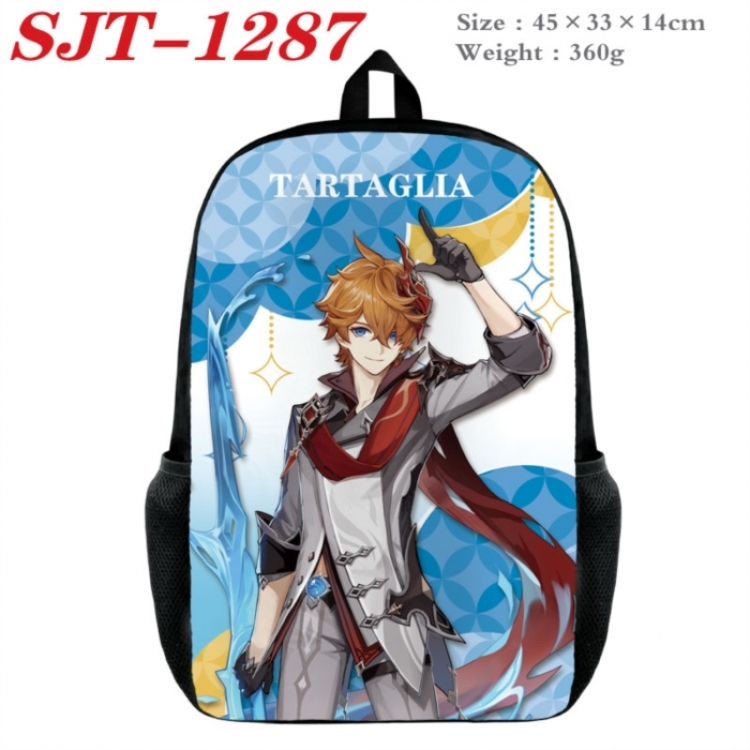 Genshin Impact Anime nylon canvas backpack student backpack 45x33x14cm