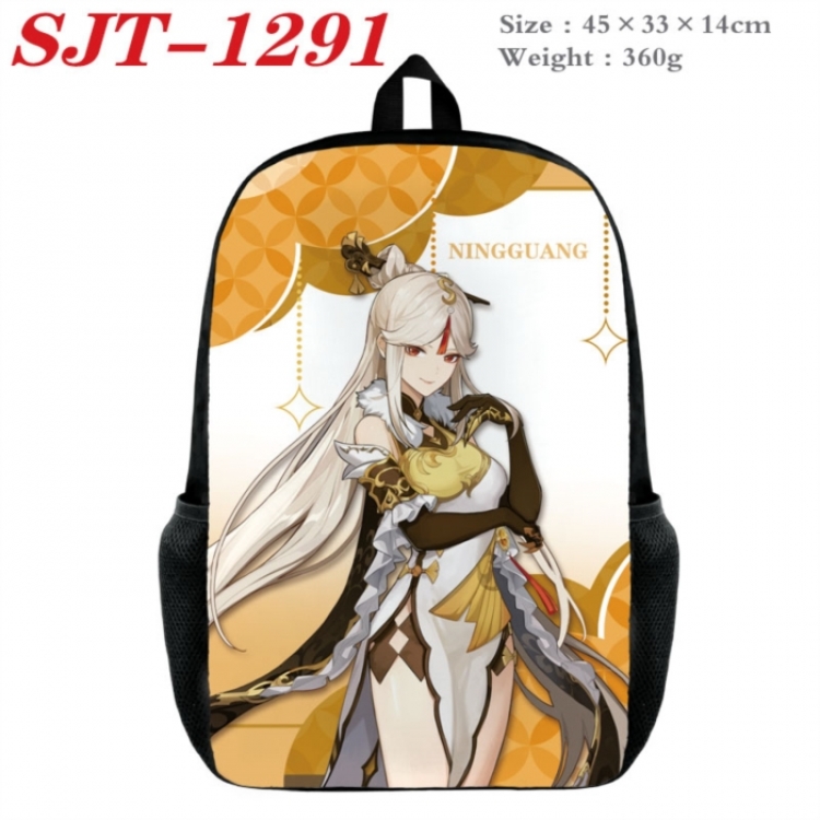 Genshin Impact Anime nylon canvas backpack student backpack 45x33x14cm