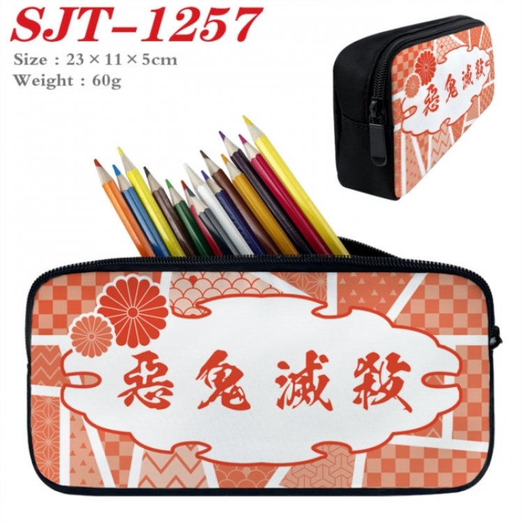 Demon Slayer Kimets Anime nylon student pencil case 23x11x5cm 