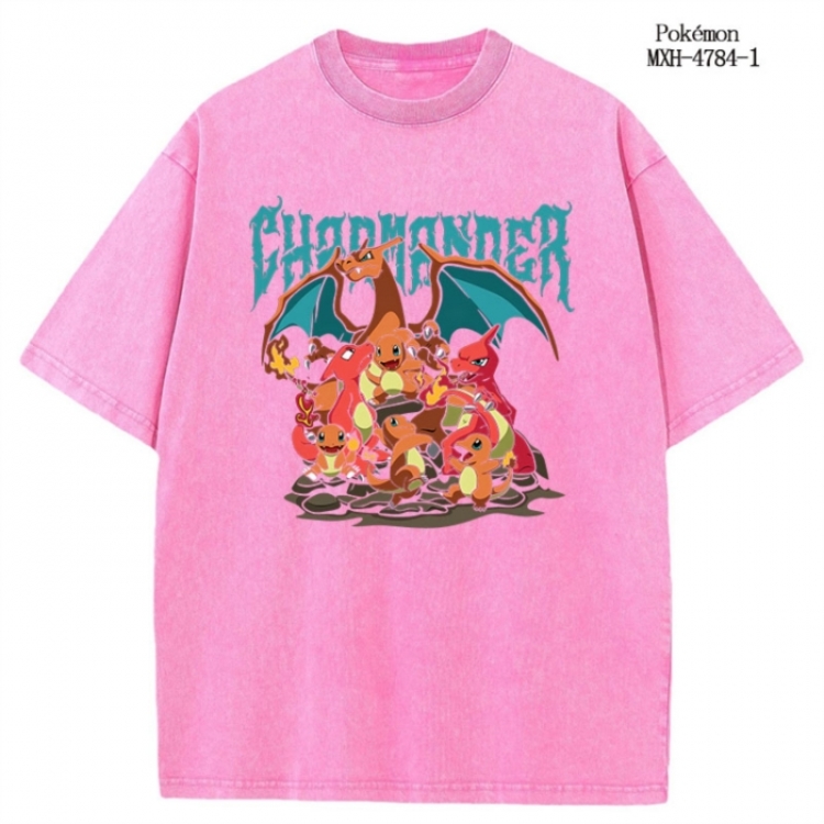 Pokemon Anime peripheral pure cotton washed and worn T-shirt from S to 4XL