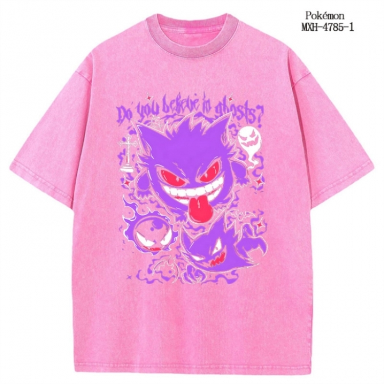 Pokemon Anime peripheral pure cotton washed and worn T-shirt from S to 4XL