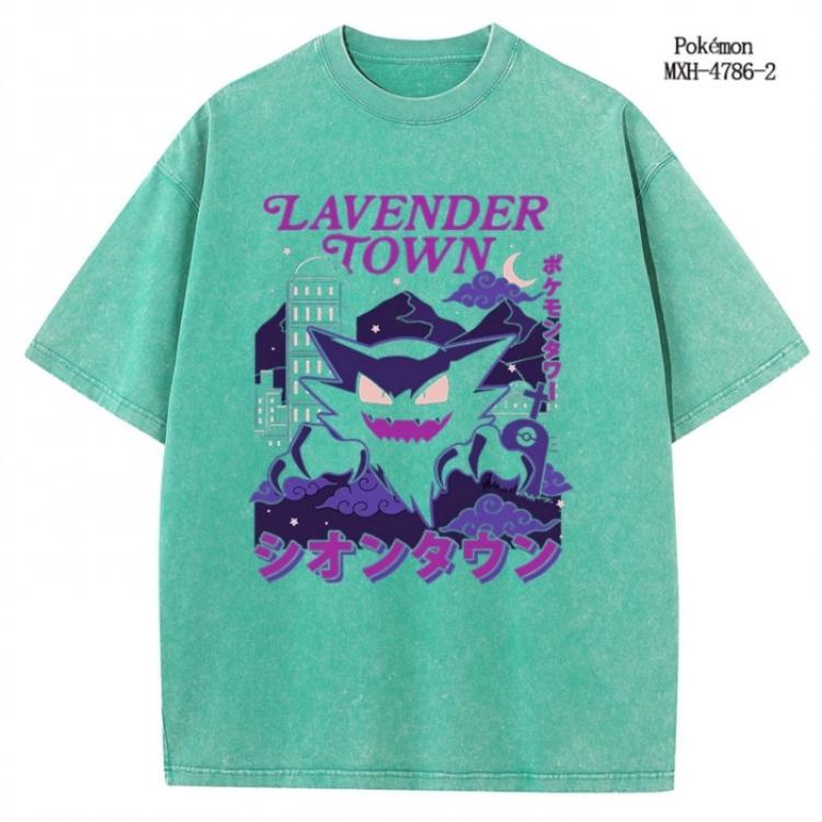 Pokemon Anime peripheral pure cotton washed and worn T-shirt from S to 4XL