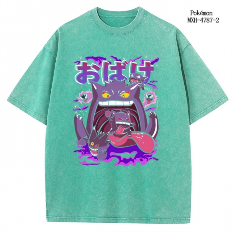 Pokemon Anime peripheral pure cotton washed and worn T-shirt from S to 4XL