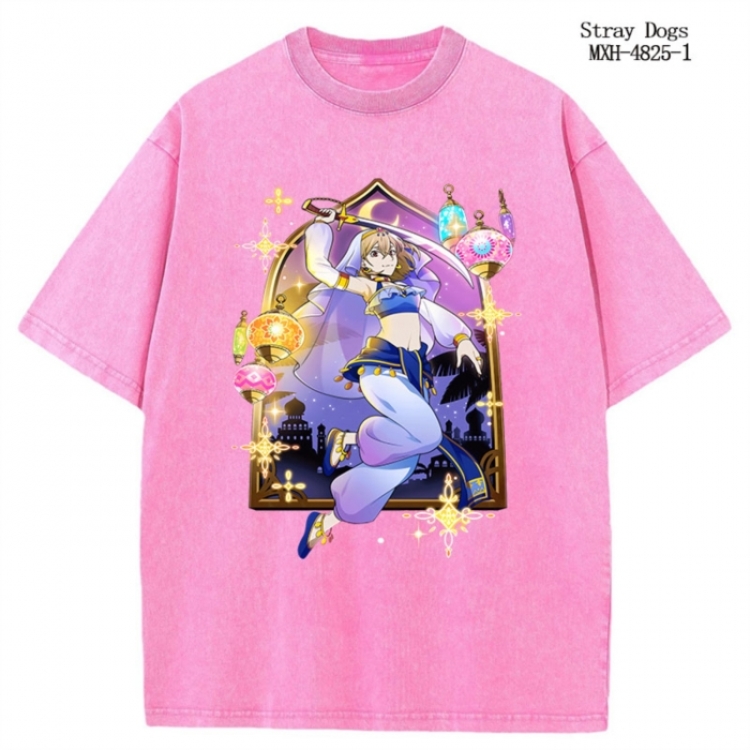 Bungo Stray Dogs Anime peripheral pure cotton washed and worn T-shirt from S to 4XL