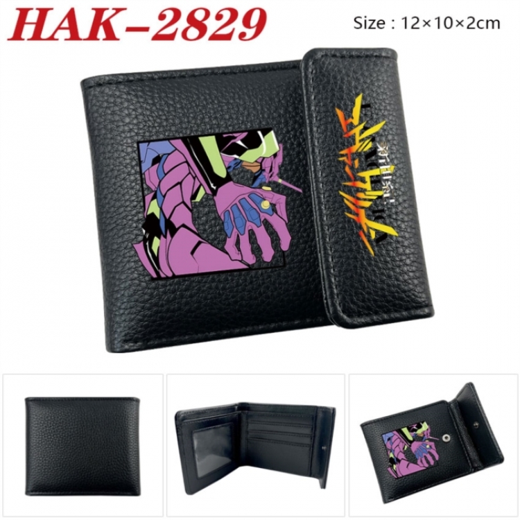 EVA Anime Litchi Pattern Hidden Buckle Half Fold Printed Wallet 12X10X2CM