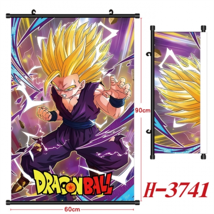 DRAGON BALL Anime Black Plastic Rod Canvas Painting Wall Scroll 60X90CM