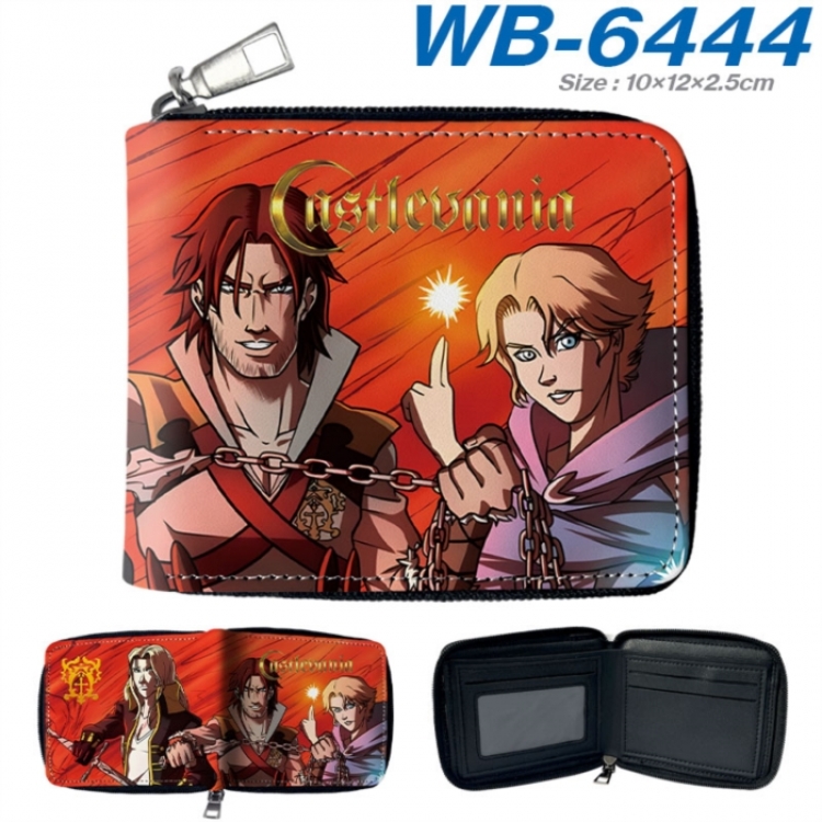 Castlevania Anime color short full zip folding wallet 10x12x2.5cm