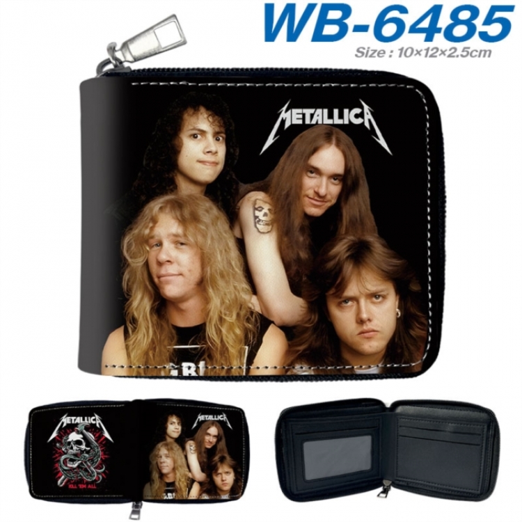 Metallica Anime color short full zip folding wallet 10x12x2.5cm