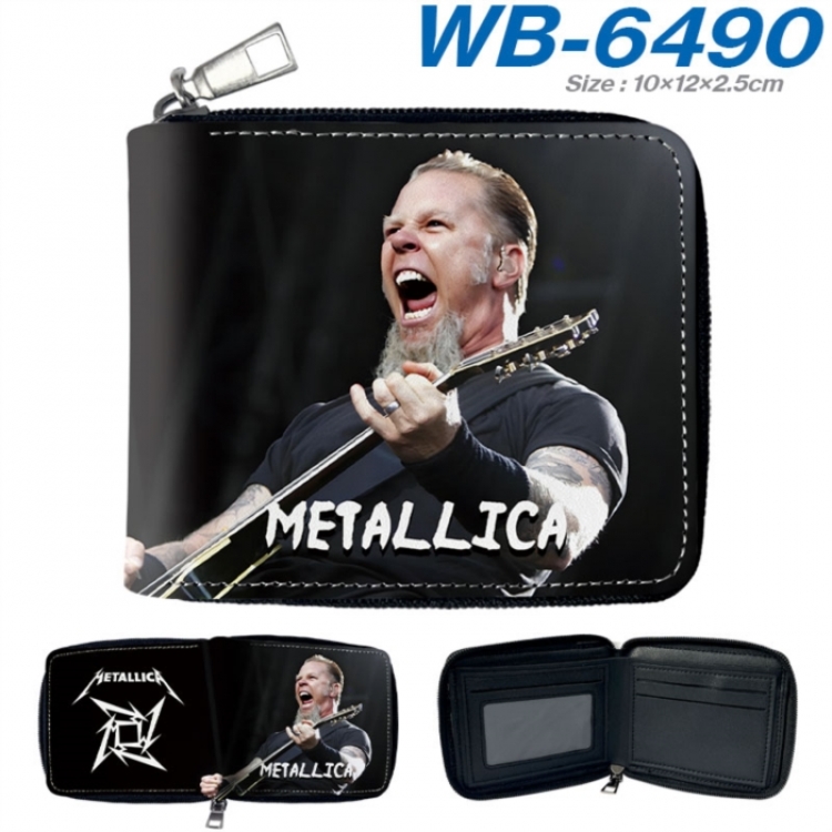 Metallica Anime color short full zip folding wallet 10x12x2.5cm
