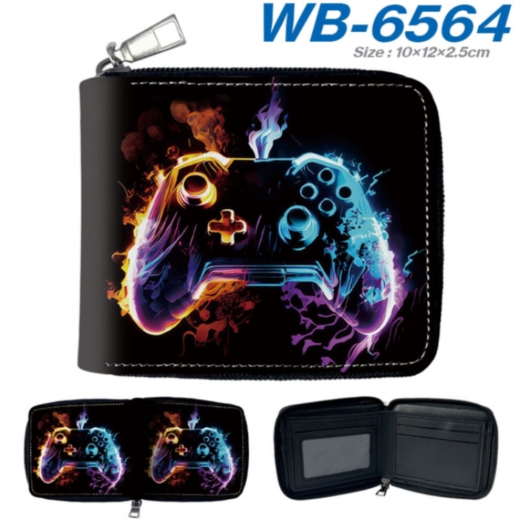 GamePad Anime color short full zip folding wallet 10x12x2.5cm