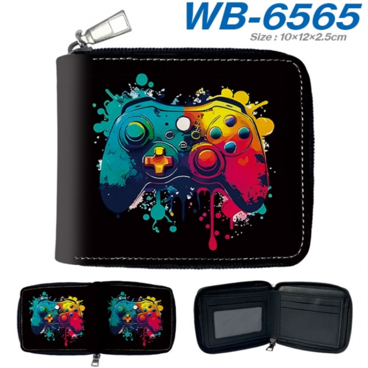 GamePad Anime color short full zip folding wallet 10x12x2.5cm