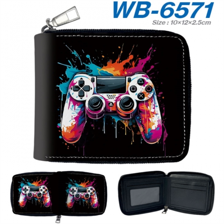 GamePad Anime color short full zip folding wallet 10x12x2.5cm