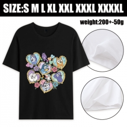 Bluey Anime printed pure cotton short sleeved T-shirt from S to 4XL