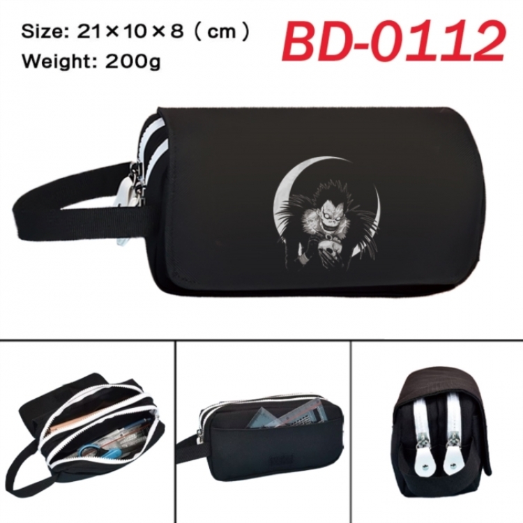 Death note Anime peripheral handheld large capacity double-layer Oxford cloth pencil case 21X10X8cm