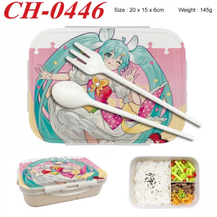 Hatsune Miku Anime themed UV printed student lunch box 20x15x6cm 145g