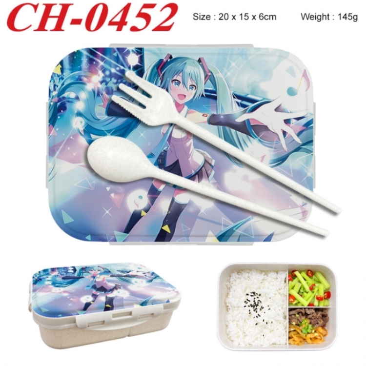 Hatsune Miku Anime themed UV printed student lunch box 20x15x6cm 145g
